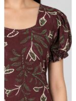 W-NY-602-11-MR-M_detail Women's Cotton Frock Nighty -Maroon
