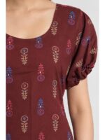 W-NY-602-14-MR-M_detail Women's Cotton Frock Nighty -Maroon