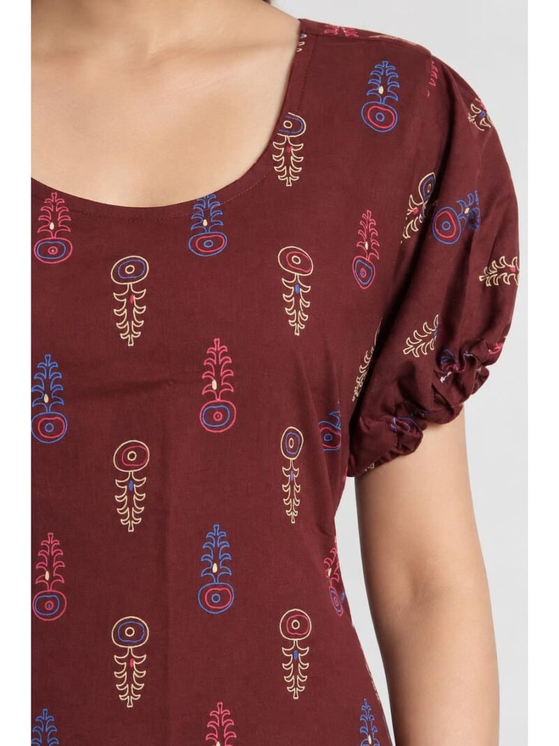 Women's Cotton Frock Nighty -Maroon