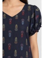 Women's Cotton Frock Nighty -Navy Blue