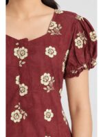 Women's Cotton Zip Frock Nighty - Maroon