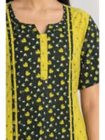 W-NY-603-01-YL-XXL_detail Women's Cotton Frock Nighty – Yellow & Olive Green