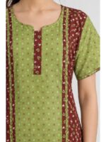 Women's Cotton Frock Nighty – Maroon & Olive Green