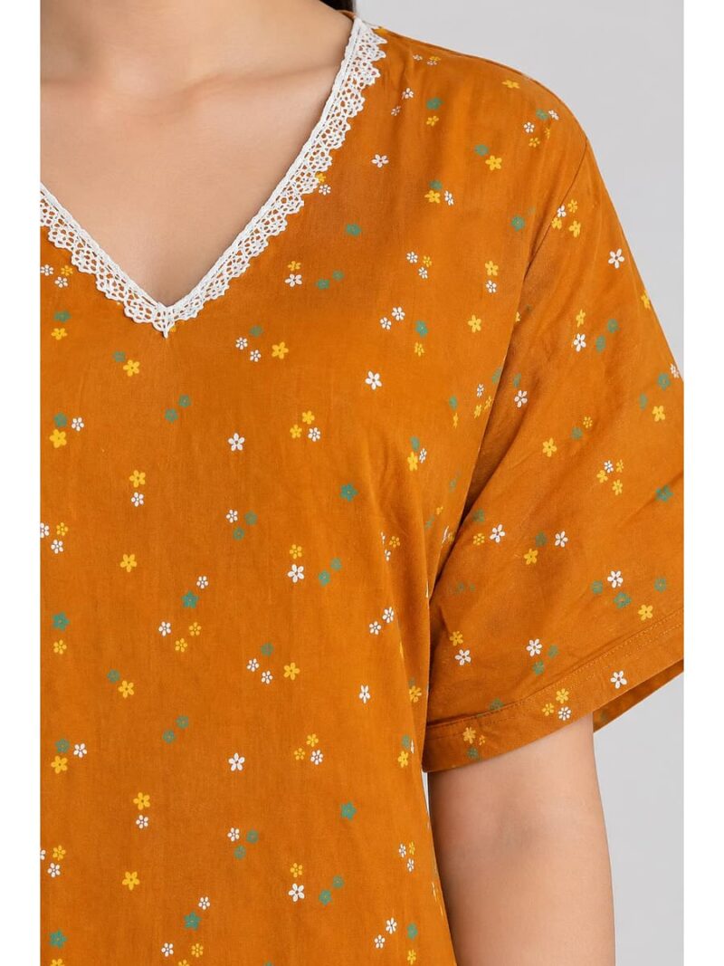 Women's Cotton Printed Frock Nighty – Amber