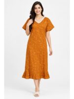 Women's Cotton Printed Frock Nighty – Amber