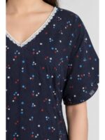 W-NY-604-03-NB-XXL_detail Women's Cotton Printed Frock Nighty - Navy Blue