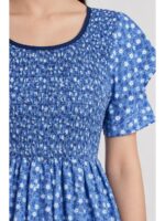 W-NY-605-01-BL-XXL_detail Women's Cotton Smocked Nighty – Blue