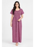W-NY-605-06-PK-XXL_front Women's Cotton Smocked Nighty – Pink