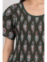 W-NY-605-07-OG-XXL_detail Women's Cotton Smocked Nighty – Olive Green