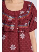 Women's Cotton Plus Size Frill Nighty – Maroon