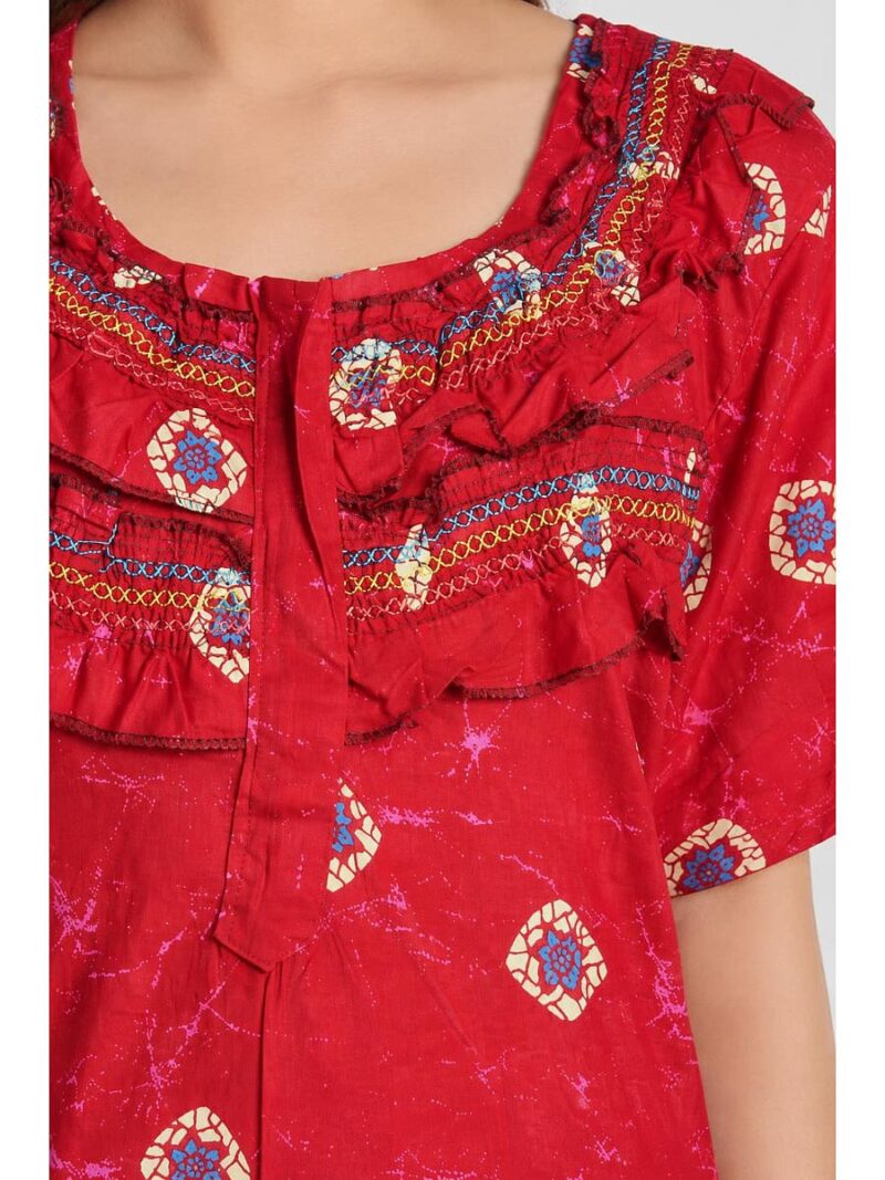 Women's Cotton Plus Size Frill Nighty – Raspberry