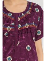 W-NY-608-10-PP-3XL_detail Women's Cotton Plus Size Frill Nighty – Purple