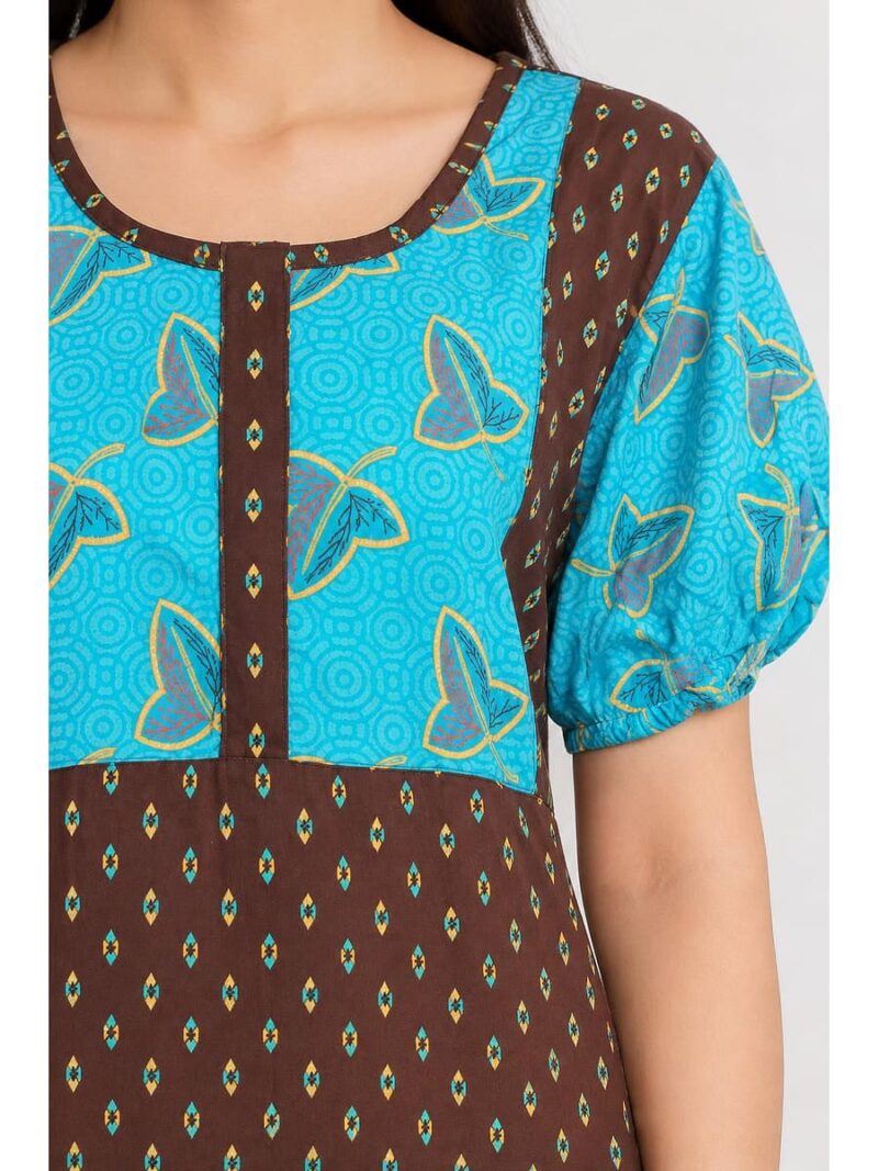 Women's Cotton Printed Nighty – Maroon