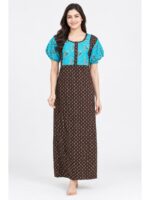 Women's Cotton Printed Nighty – Maroon