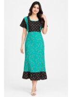 Women's Cotton Feeding Frock Nighty – Forest Green