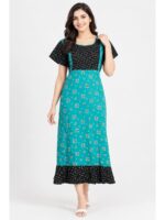 Women's Cotton Feeding Frock Nighty – Forest Green