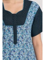 W-NY-623-02-BL-XXL_detail Women's Cotton Full-Length Frock Nighty - Blue