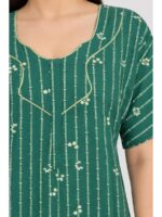 W-NY-624-02-GR-3XL_detail Women's Cotton Plus Size Full Length Nighty – Green