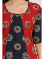 W-NY-625-03-RD-XL_detail Women's Cotton Ajrakh Frock Nighty – Red & Navy Blue