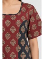 W-NY-625-05-NB-XL_detail Women's Cotton Ajrakh Frock Nighty – Navy Blue & Maroon