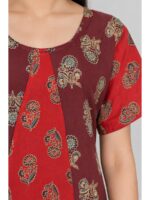 W-NY-625-06-MR-XL_detail Women's Cotton Ajrakh Frock Nighty – Navy Blue & Maroon