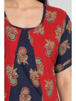 W-NY-625-07-RD-XL_detail Women's Cotton Ajrakh Frock Nighty – Red & Navy Blue