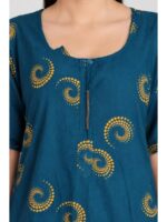 W-NY-626-03-TL-3XL_detail Women's Cotton Plus Size Printed Nighty – Teal