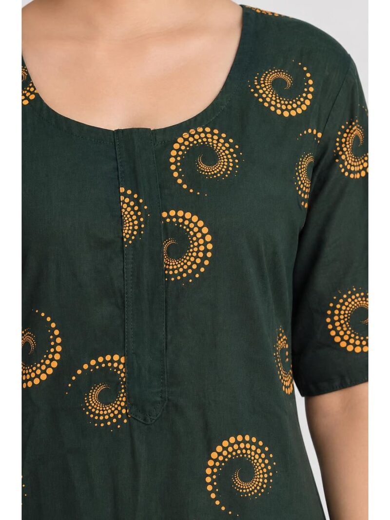 Women's Cotton Plus Size Printed Nighty – Green