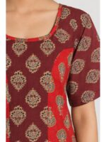 W-NY-627-02-RD-XXL_detail Women's Cotton Ajrakh Frock Nighty – Red & Maroon