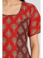 W-NY-627-03-MR-XXL_detail Women's Cotton Ajrakh Frock Nighty – Red & Maroon