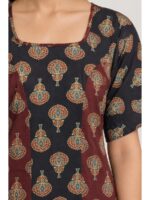 W-NY-627-05-MR-XXL_detail Women's Cotton Ajrakh Frock Nighty – Navy Blue & Maroon