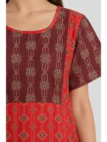 W-NY-628-03-RD-XXL_detail Women's Cotton Ajrakh Feeding Frock Nighty – Red