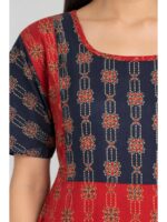W-NY-628-05-RD-XXL_detail Women's Cotton Ajrakh Feeding Frock Nighty –Red