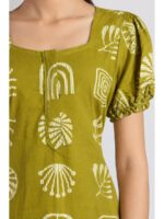 Women's Cotton Zip Frock Nighty - Mustard Yellow