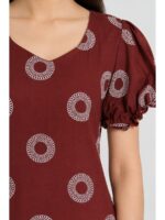 Women's Cotton Frock Nighty - Maroon