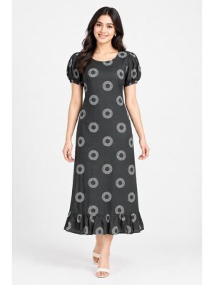 Women's Cotton Frock Nighty - Grey