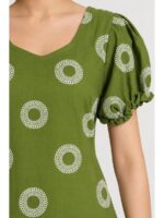 Women's Cotton Frock Nighty - Olive Green