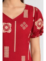 W-NY-636-06-RD-M_detail Women's Cotton Frock Nighty - Red