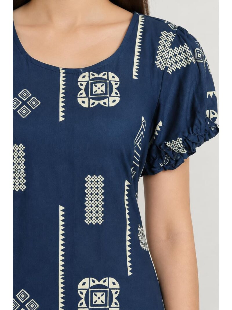 Women's Cotton Frock Nighty - Teal