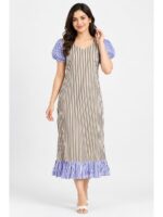 W-NY-636-12-BR-M_front Women's Cotton Frock Nighty - Brown
