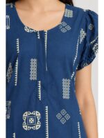 W-NY-636-21-TL-M_detail Women's Cotton Zip Frock Nighty - Teal