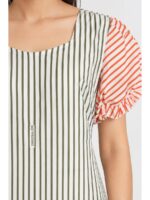 W-NY-636-25-OG-M_detail Women's Cotton Zip Frock Nighty - Olive Green