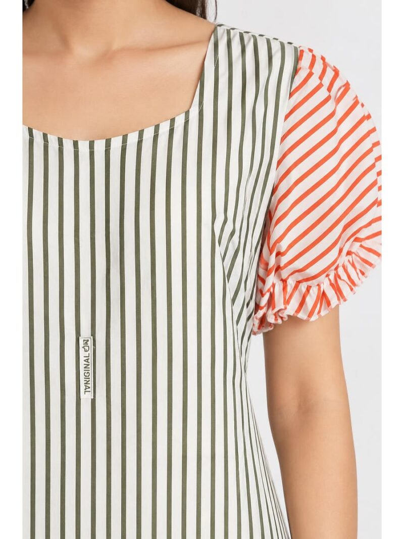 Women's Cotton Zip Frock Nighty - Olive Green