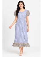 Women's Cotton Zip Frock Nighty - Violet