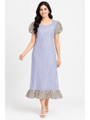 Women's Cotton Zip Frock Nighty - Violet