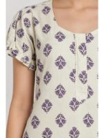 Women's Cotton Zip Frock Nighty - Ivory