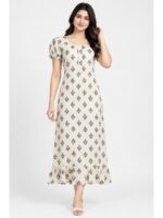 Women's Cotton Zip Frock Nighty - Ivory
