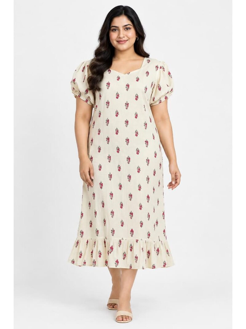 W-NY-638-03-IV-3XL_front Women's Plus Size Cotton Frock Nighty - Ivory