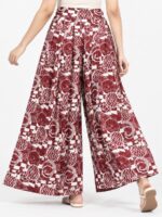 W-PZ-566-01-MR-L-B Women’s Lycra Palazzo Pant - Maroon