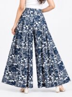 W-PZ-566-02-NB-L-B Women’s Lycra Palazzo Pant -Navy Blue